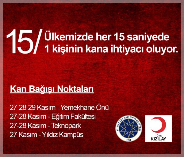 YTÜ-Kızılay İşbirliğiyle Üniversitemizde Kan Bağışı