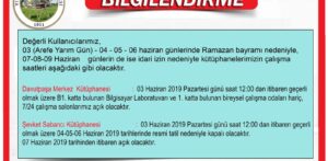 YTÜ Kütüphane Ramazan Bayramı Resmi Tatil Duyurusu