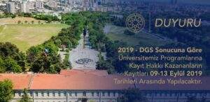 Yıldız Teknik Üniversitesi 2019 DGS Üniversite Kayıt Duyurusu